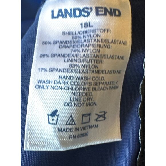 Lands End Blue One piece Swimsuit Criss Cross Tank Size 18L - Picture 5 of 6